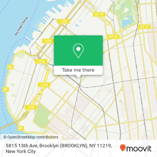 5815 13th Ave, Brooklyn (BROOKLYN), NY 11219 map