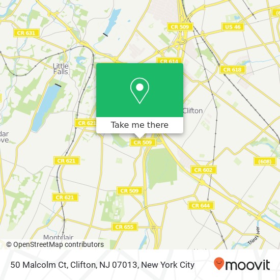 Mapa de 50 Malcolm Ct, Clifton, NJ 07013