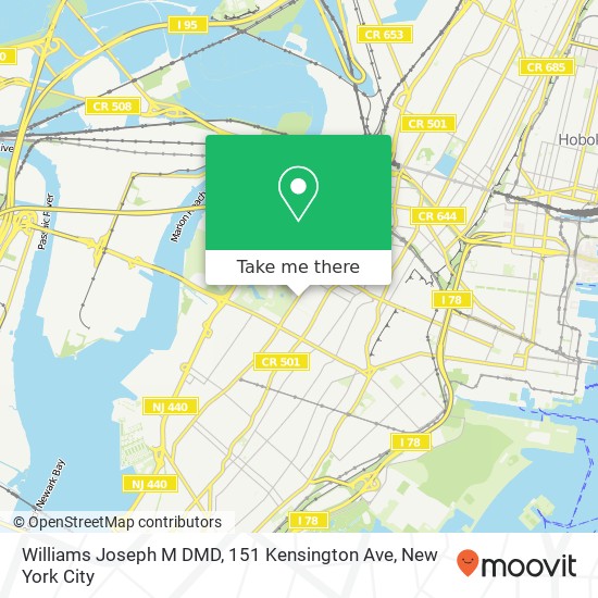 Williams Joseph M DMD, 151 Kensington Ave map