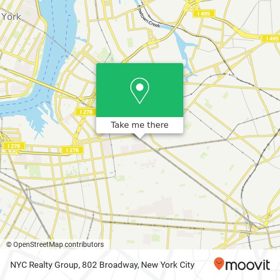 Mapa de NYC Realty Group, 802 Broadway
