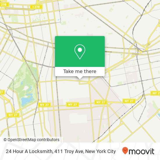 24 Hour A Locksmith, 411 Troy Ave map