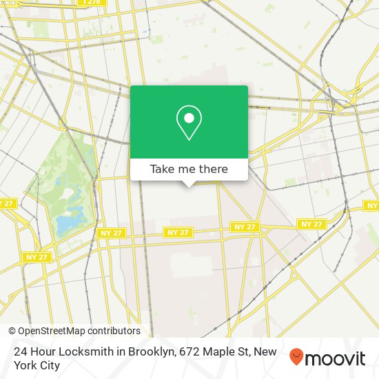 Mapa de 24 Hour Locksmith in Brooklyn, 672 Maple St