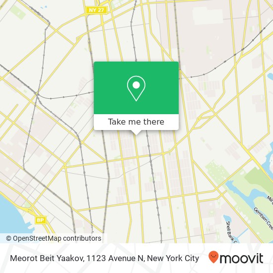 Mapa de Meorot Beit Yaakov, 1123 Avenue N