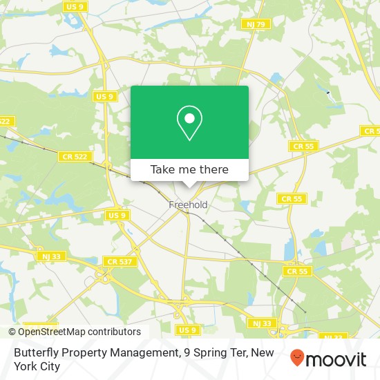 Mapa de Butterfly Property Management, 9 Spring Ter