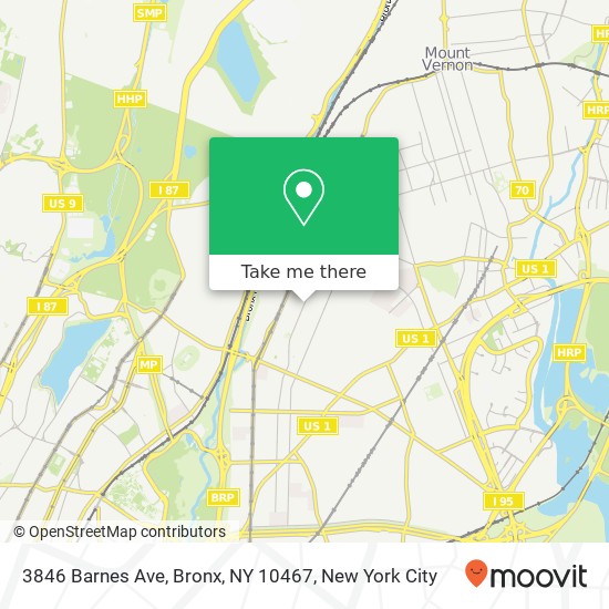 3846 Barnes Ave, Bronx, NY 10467 map