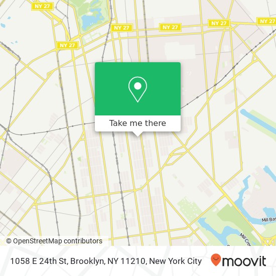 Mapa de 1058 E 24th St, Brooklyn, NY 11210