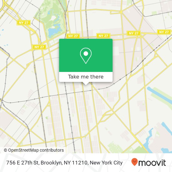 Mapa de 756 E 27th St, Brooklyn, NY 11210