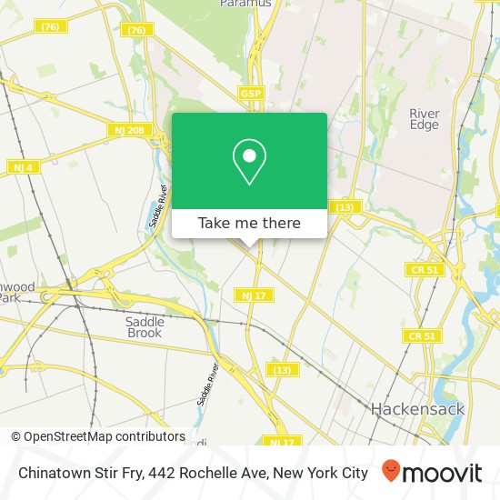 Mapa de Chinatown Stir Fry, 442 Rochelle Ave