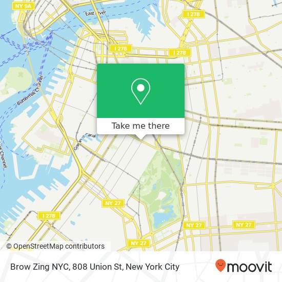 Mapa de Brow Zing NYC, 808 Union St