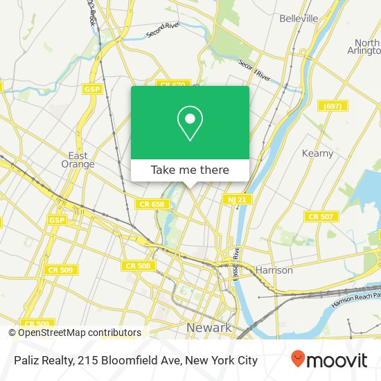 Paliz Realty, 215 Bloomfield Ave map