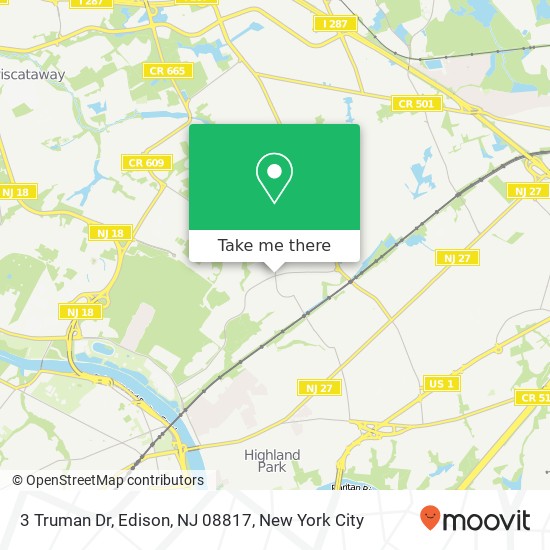Mapa de 3 Truman Dr, Edison, NJ 08817