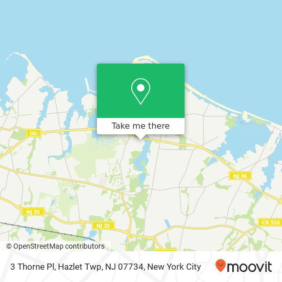 Mapa de 3 Thorne Pl, Hazlet Twp, NJ 07734