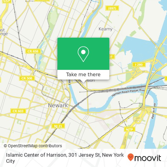 Mapa de Islamic Center of Harrison, 301 Jersey St