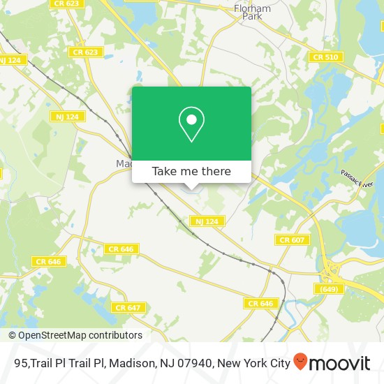 Mapa de 95,Trail Pl Trail Pl, Madison, NJ 07940