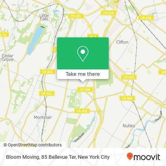 Mapa de Bloom Moving, 85 Bellevue Ter