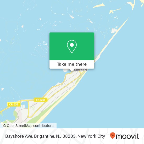 Mapa de Bayshore Ave, Brigantine, NJ 08203