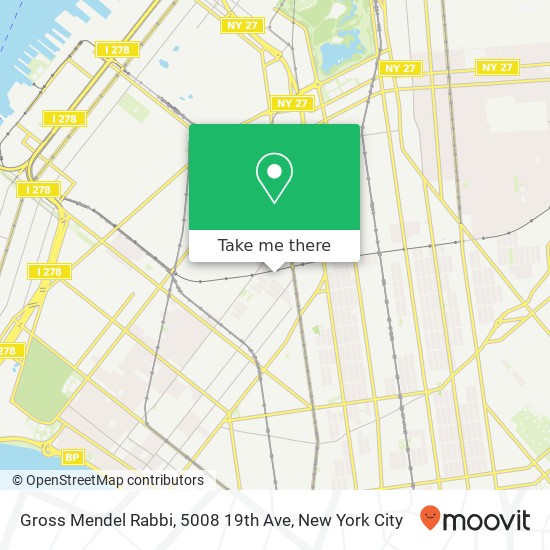 Gross Mendel Rabbi, 5008 19th Ave map