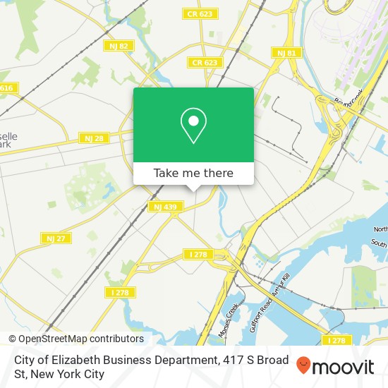 Mapa de City of Elizabeth Business Department, 417 S Broad St