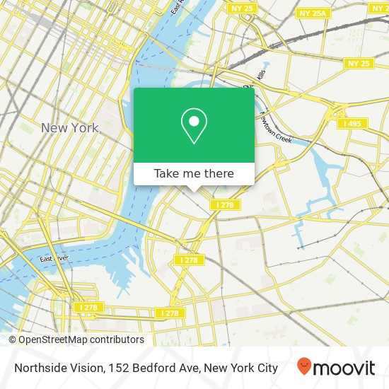 Northside Vision, 152 Bedford Ave map