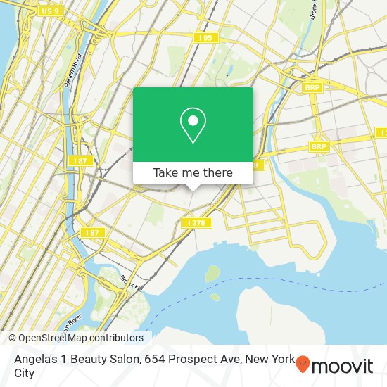 Angela's 1 Beauty Salon, 654 Prospect Ave map