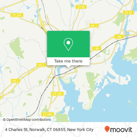 Mapa de 4 Charles St, Norwalk, CT 06855