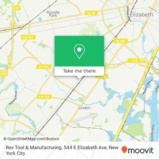 Mapa de Rex Tool & Manufacturing, 544 E Elizabeth Ave