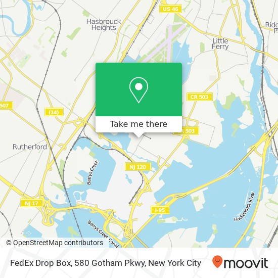 Mapa de FedEx Drop Box, 580 Gotham Pkwy