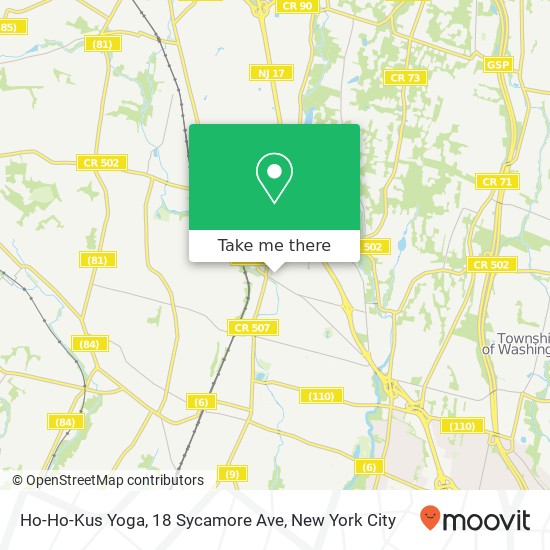 Mapa de Ho-Ho-Kus Yoga, 18 Sycamore Ave