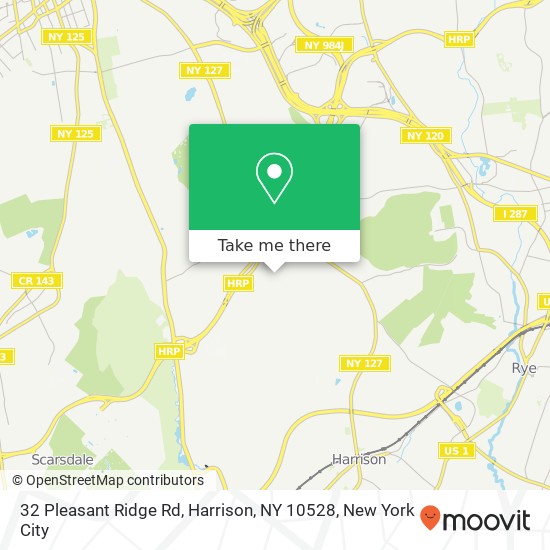 Mapa de 32 Pleasant Ridge Rd, Harrison, NY 10528