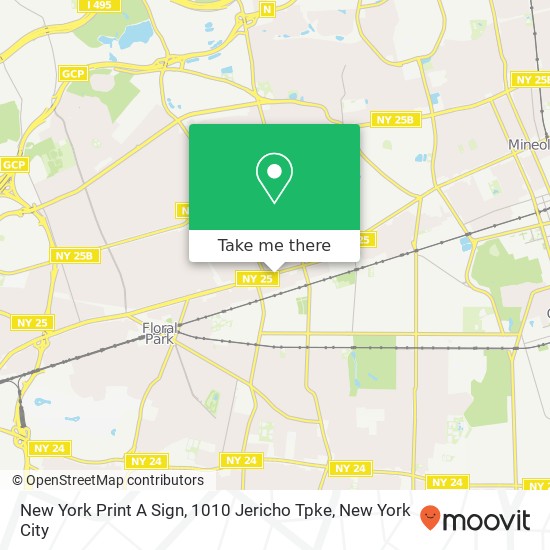 Mapa de New York Print A Sign, 1010 Jericho Tpke