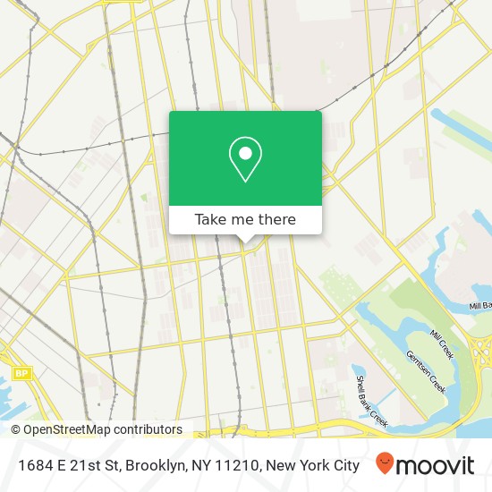 Mapa de 1684 E 21st St, Brooklyn, NY 11210