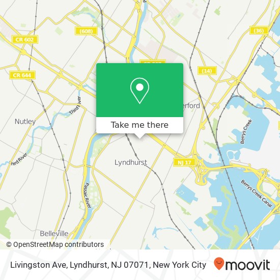 Livingston Ave, Lyndhurst, NJ 07071 map