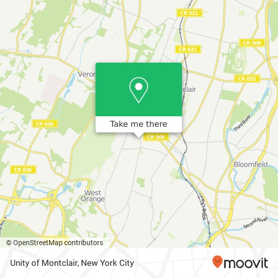 Mapa de Unity of Montclair, 84 Orange Rd