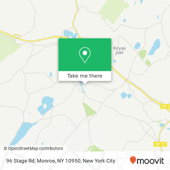 Mapa de 96 Stage Rd, Monroe, NY 10950