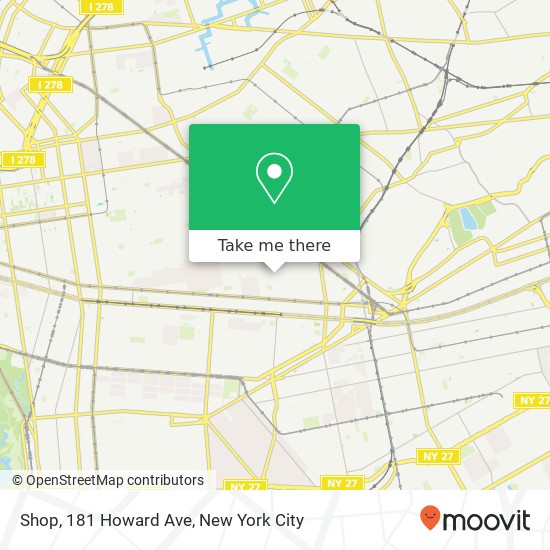 Mapa de Shop, 181 Howard Ave