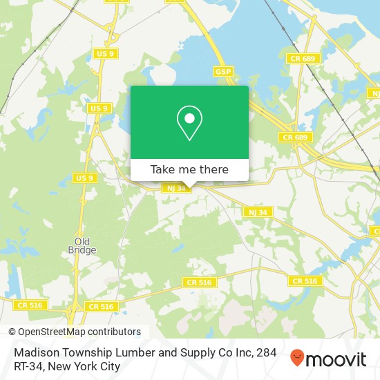 Mapa de Madison Township Lumber and Supply Co Inc, 284 RT-34