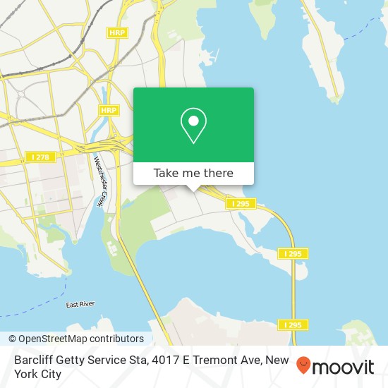 Mapa de Barcliff Getty Service Sta, 4017 E Tremont Ave