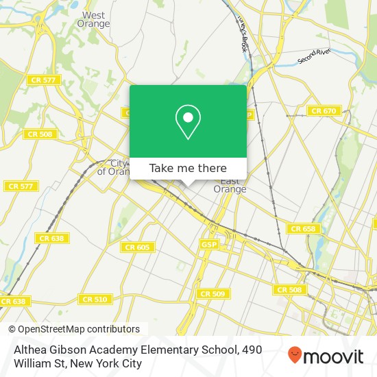 Mapa de Althea Gibson Academy Elementary School, 490 William St