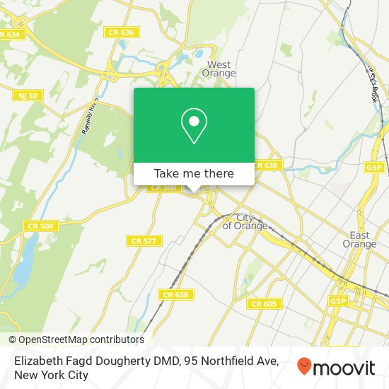 Mapa de Elizabeth Fagd Dougherty DMD, 95 Northfield Ave