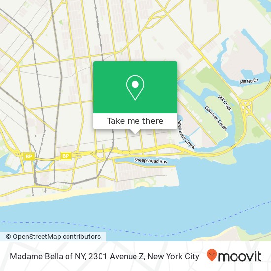 Madame Bella of NY, 2301 Avenue Z map