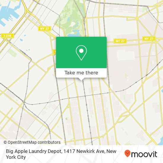 Mapa de Big Apple Laundry Depot, 1417 Newkirk Ave