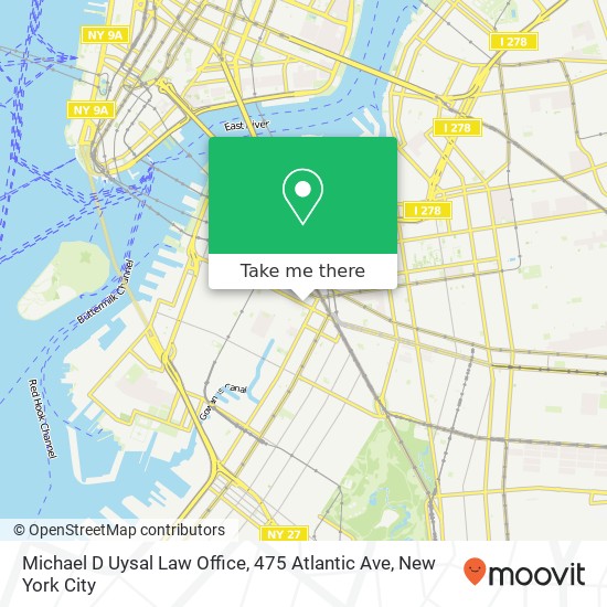 Mapa de Michael D Uysal Law Office, 475 Atlantic Ave