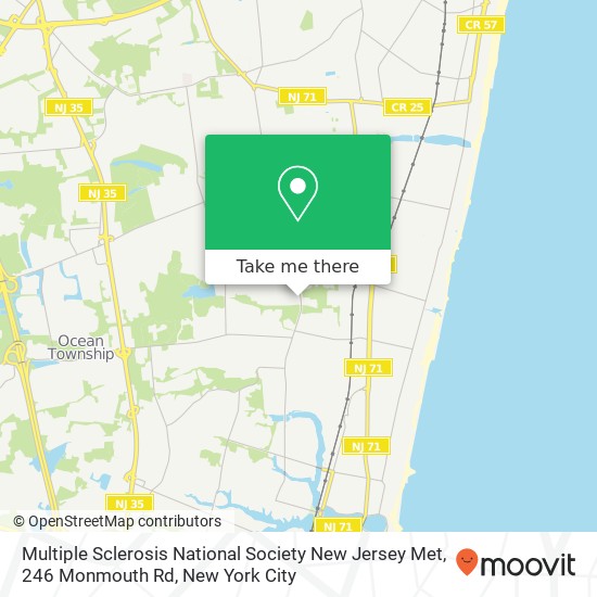 Multiple Sclerosis National Society New Jersey Met, 246 Monmouth Rd map