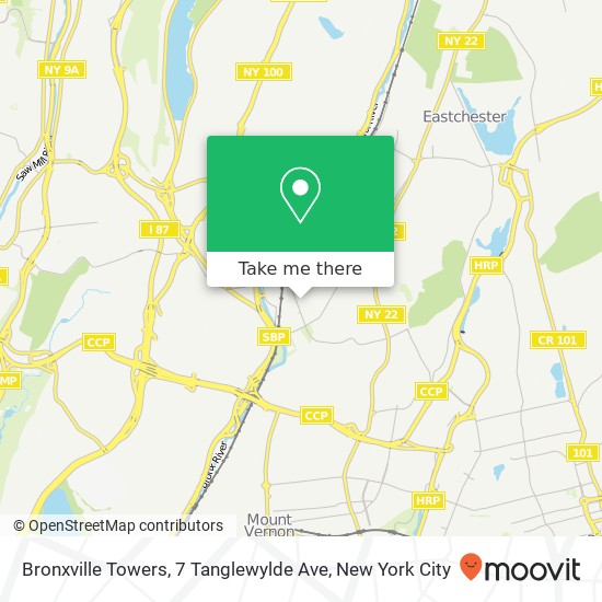 Mapa de Bronxville Towers, 7 Tanglewylde Ave