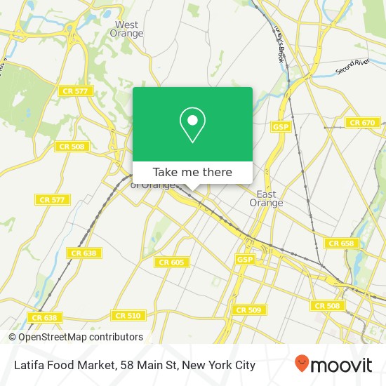 Mapa de Latifa Food Market, 58 Main St