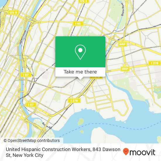 United Hispanic Construction Workers, 843 Dawson St map