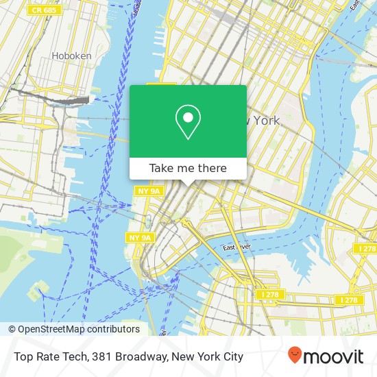 Mapa de Top Rate Tech, 381 Broadway