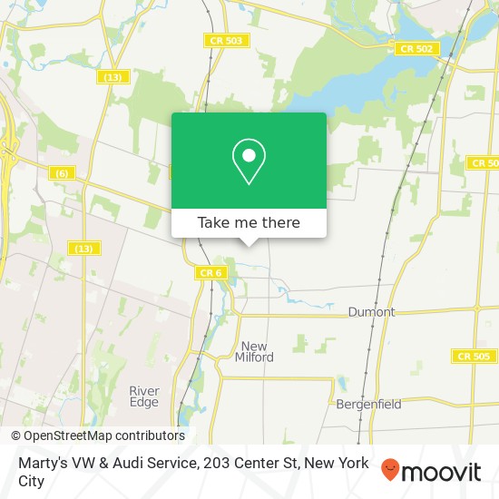Mapa de Marty's VW & Audi Service, 203 Center St