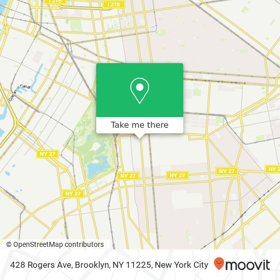 Mapa de 428 Rogers Ave, Brooklyn, NY 11225