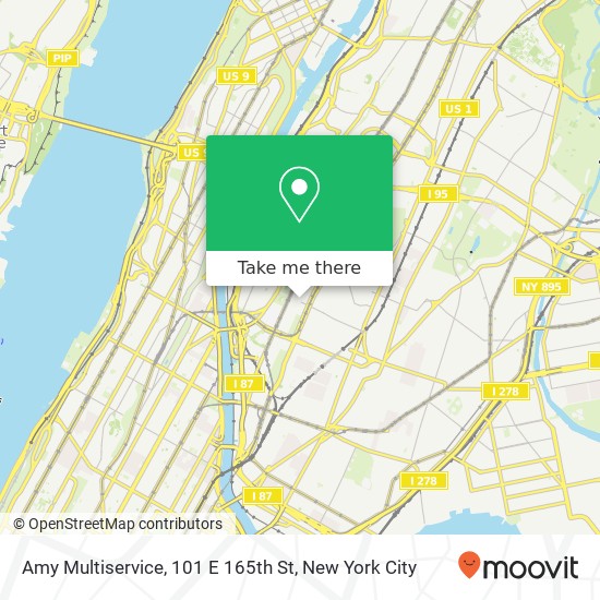 Mapa de Amy Multiservice, 101 E 165th St